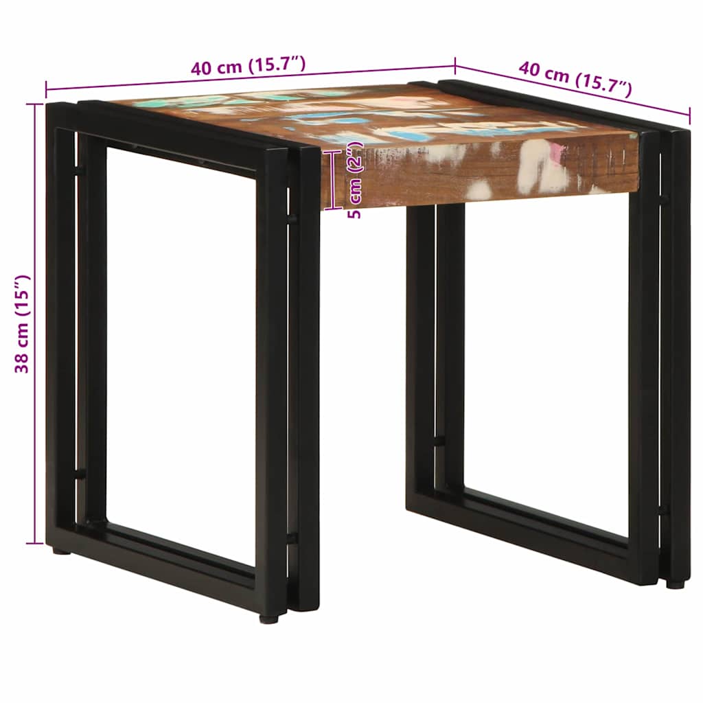 vidaXL Τραπεζάκι σαλονιού 40 x 40 x 38 cm Στερεό Ανακτηθέν Ξύλο