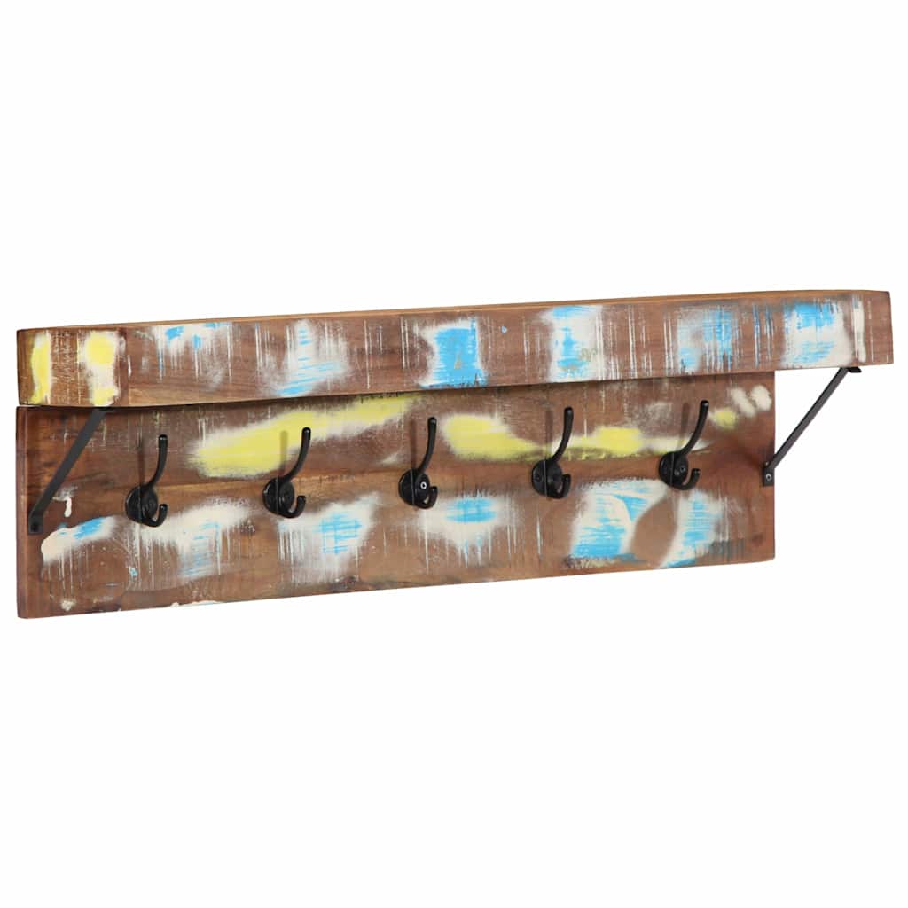 vidaXL Κρεμάστρα με ράφι Καφέ 73 x 19 x 23 εκ Μασίφ ανακυκλωμένο ξύλο