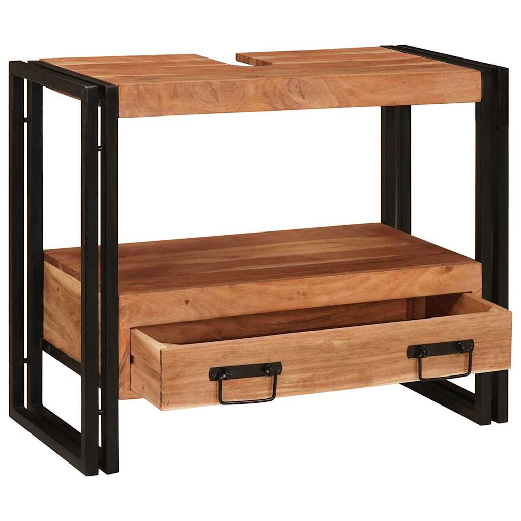 vidaXL Ντουλάπι νιπτήρα Καφέ 71 x 33 x 58 εκ. Στερεό Ξύλο Ακακίας