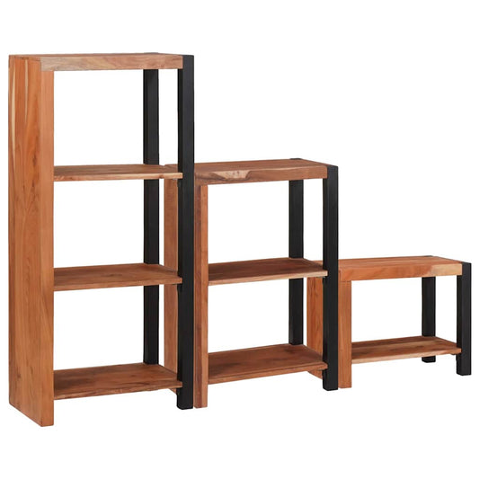 vidaXL Ράφι Βιβλίων 3 pcs Καφέ 50 x 30 x 110 εκ Στερεό Ξύλο Ακακίας