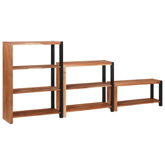vidaXL Ράφι Βιβλίων 3 pcs Καφέ 80 x 30 x 110 εκ Στερεό Ξύλο Ακακίας
