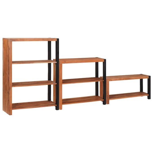 vidaXL Ράφι Βιβλίων 3 pcs Καφέ 80 x 30 x 110 εκ Στερεό Ξύλο Ακακίας