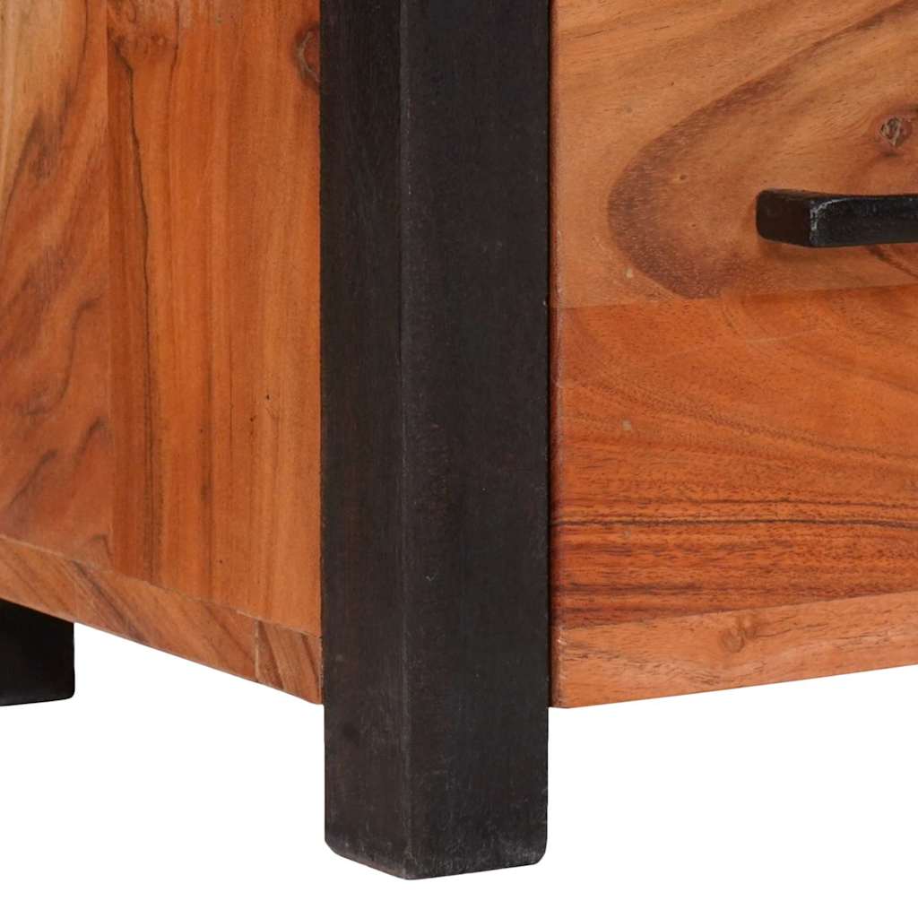 vidaXL Πλαϊνό γραφείο 3 τμχ. Καφέ 110 x 30 x 75 εκ Στερεό Ξύλο Ακακίας