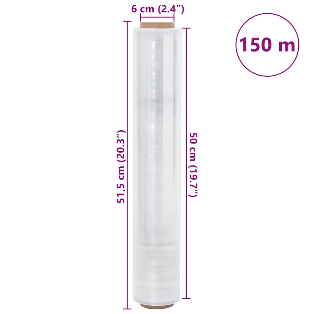 vidaXL Stretch Film 6 τεμάχια Διαφανές 17 μm 50 cm x 150 m