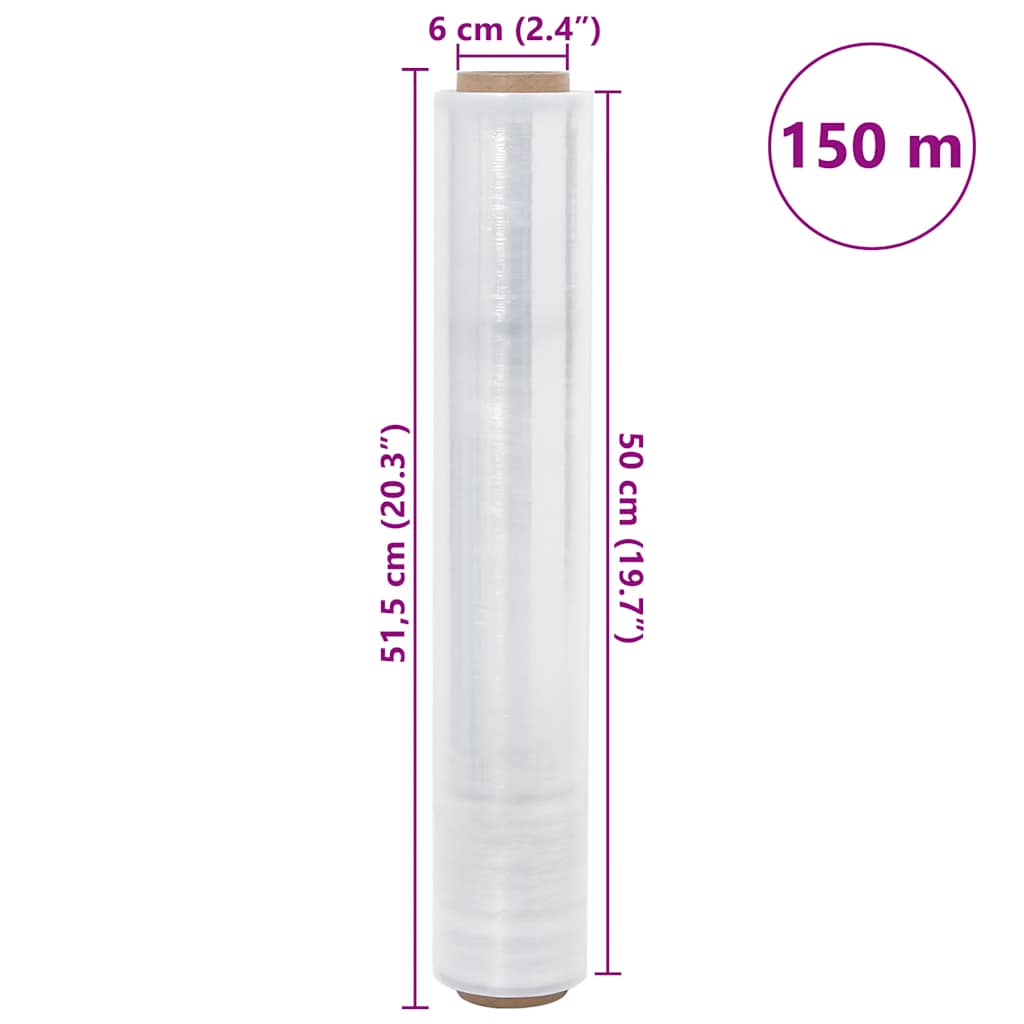 vidaXL Stretch Film 6 τεμάχια Διαφανές 20 μm 50 cm x 150 m