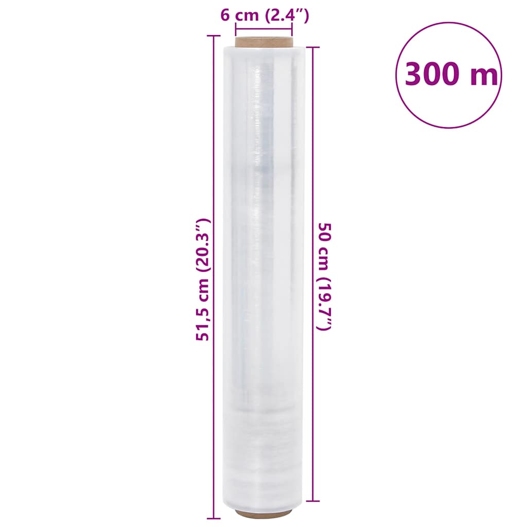 vidaXL Stretch Film 6 τεμάχια Διαφανές 30 μm 50 cm x 300 m