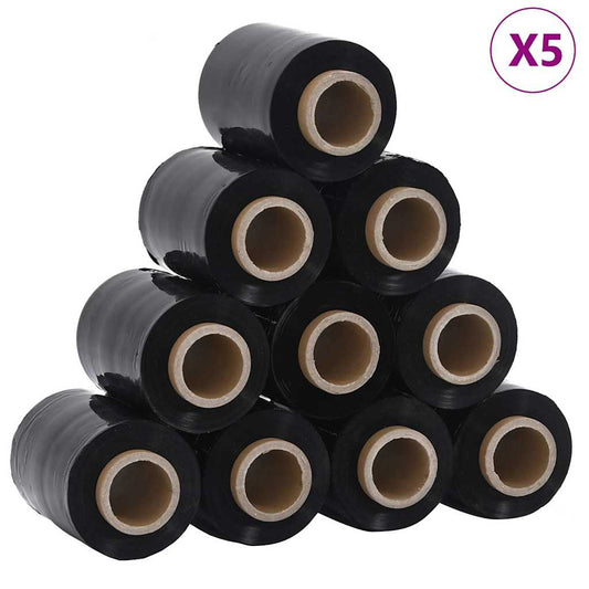 vidaXL Stretch Films 50 τμχ Μαύρο 23 μm 10 cm x 150 m