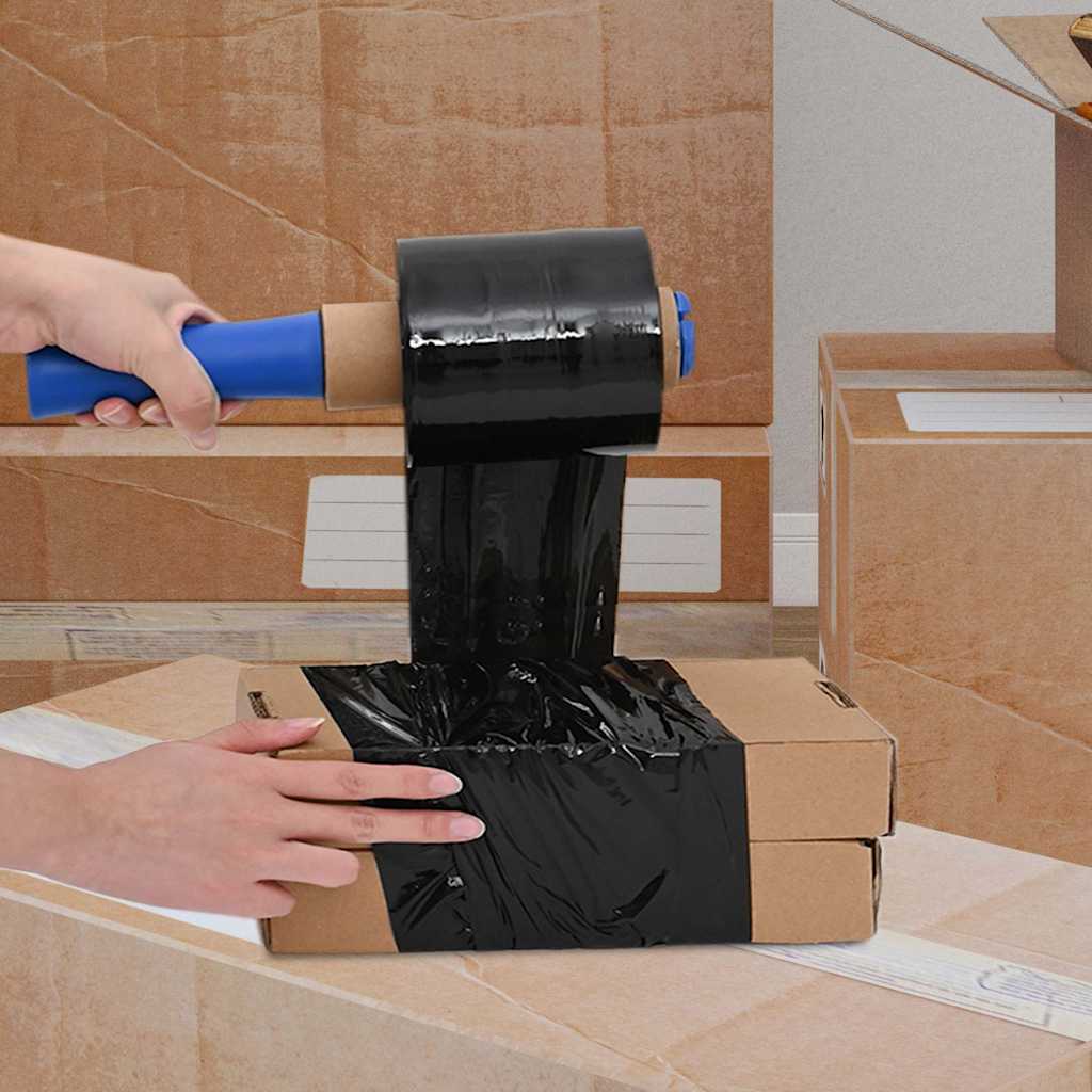 vidaXL Stretch Films 10 τεμάχια Μαύρο 23 μm 10 cm x 300 m