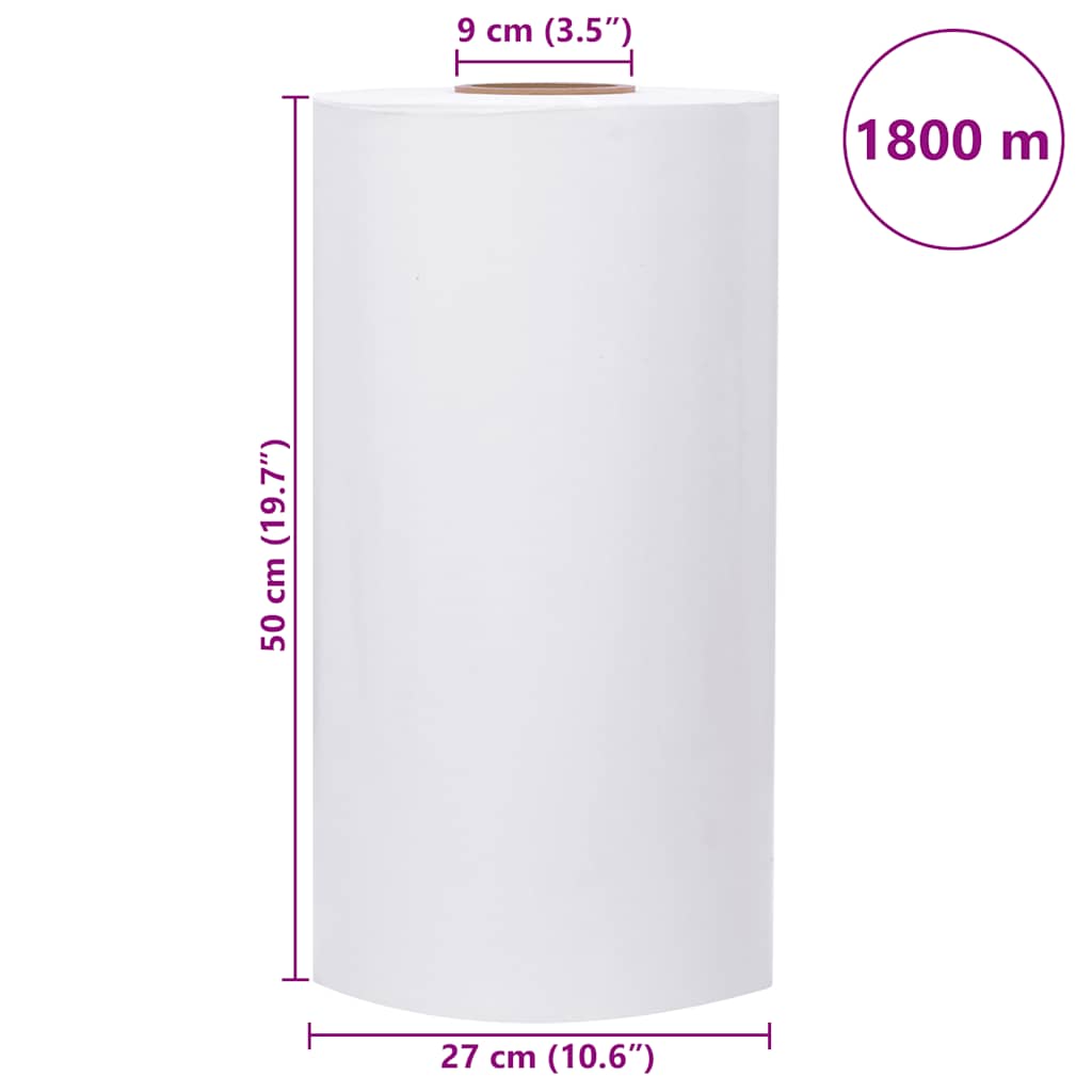 vidaXL Αγροτική ταινία τεντώματος Λευκό 25 μm 50 cm x 1800 m