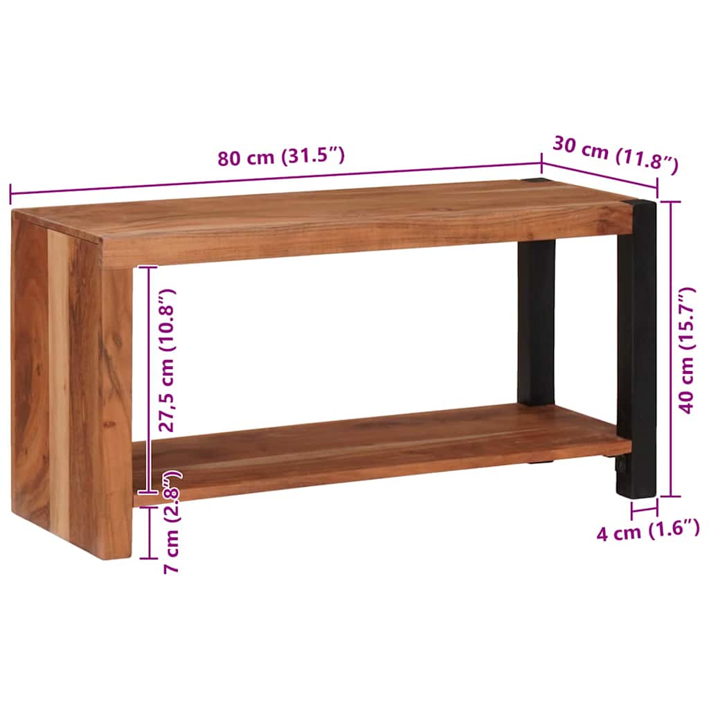 vidaXL Ράφι Βιβλίων Καφέ 80 x 30 x 40 εκ Μασίφ ξύλο ακακίας