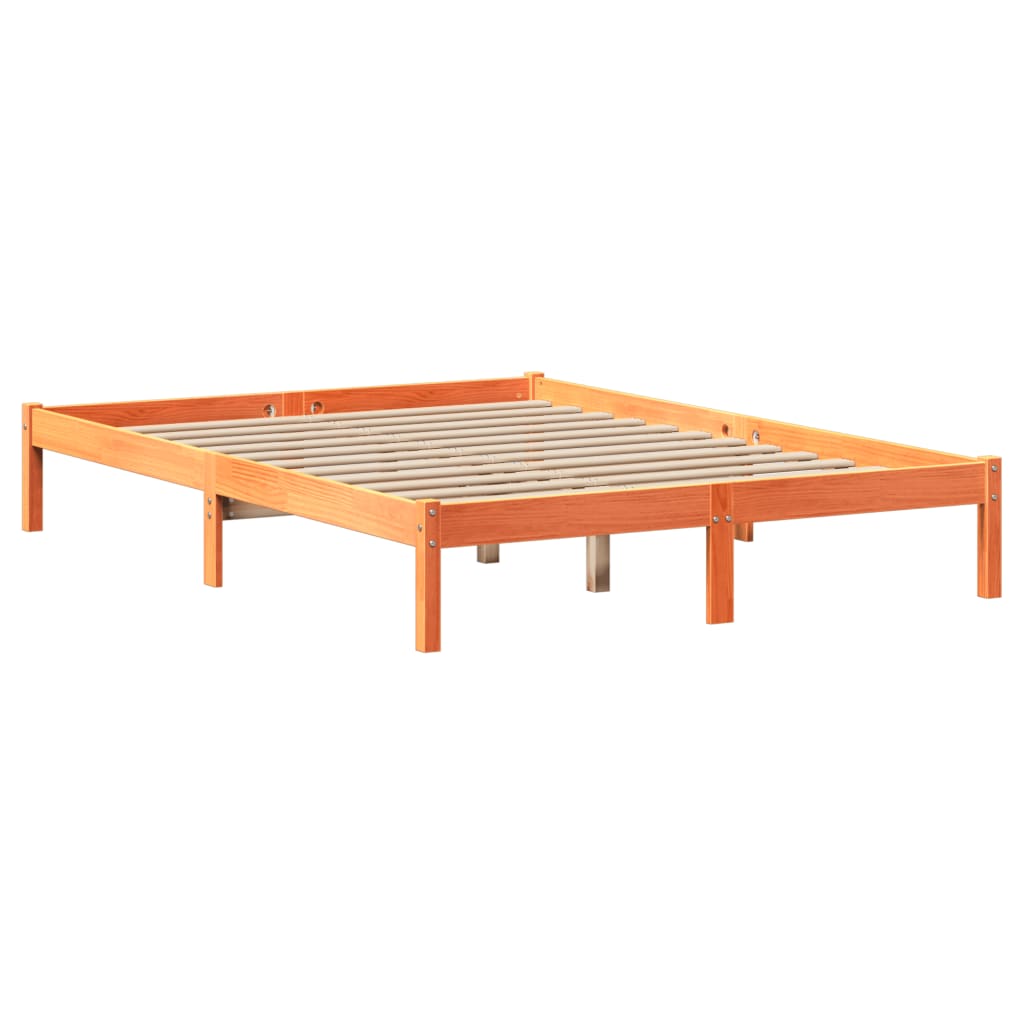 vidaXL Κρεβάτι Βιβλιοθήκη Χωρίς Στρώμα 150x200 εκ Μασίφ Ξύλο Πεύκου