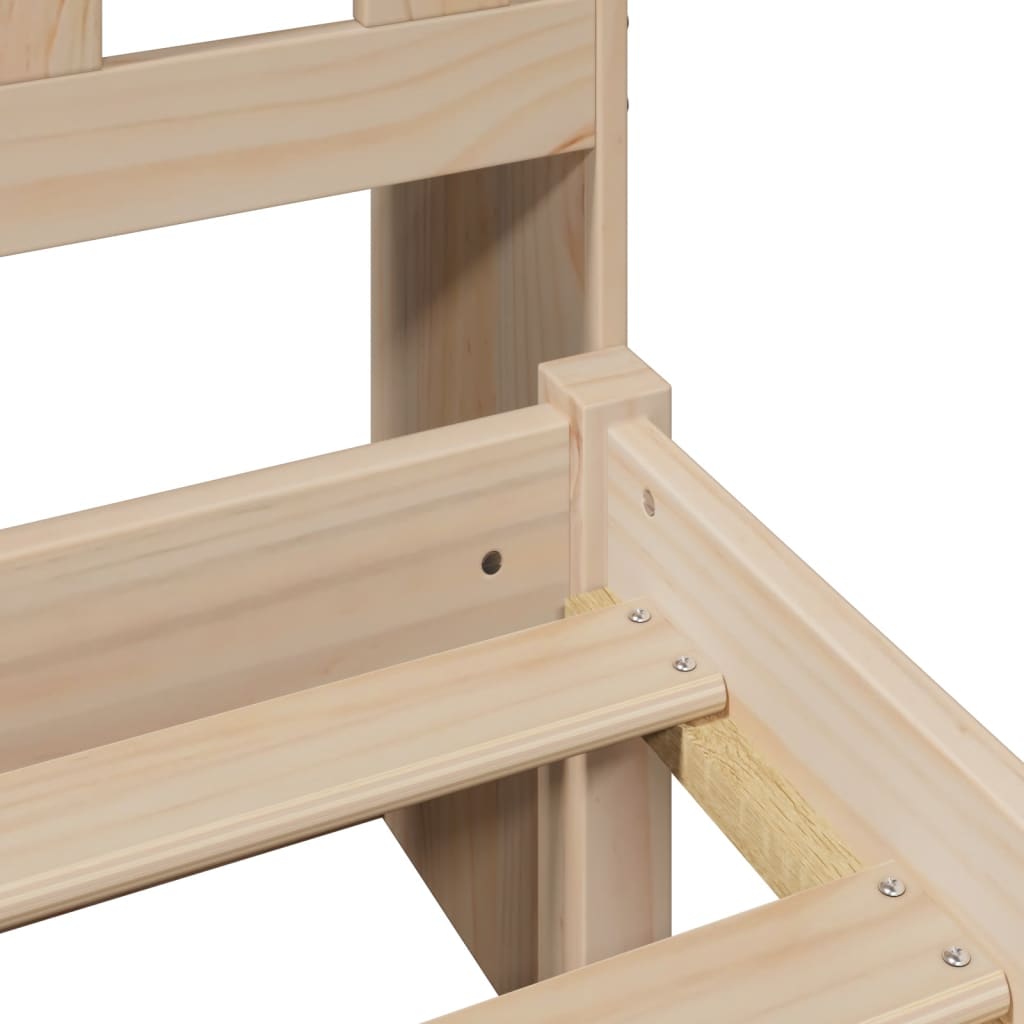 vidaXL Κρεβάτι Βιβλιοθήκη Χωρίς Στρώμα 140x200 εκ Μασίφ Ξύλο Πεύκο