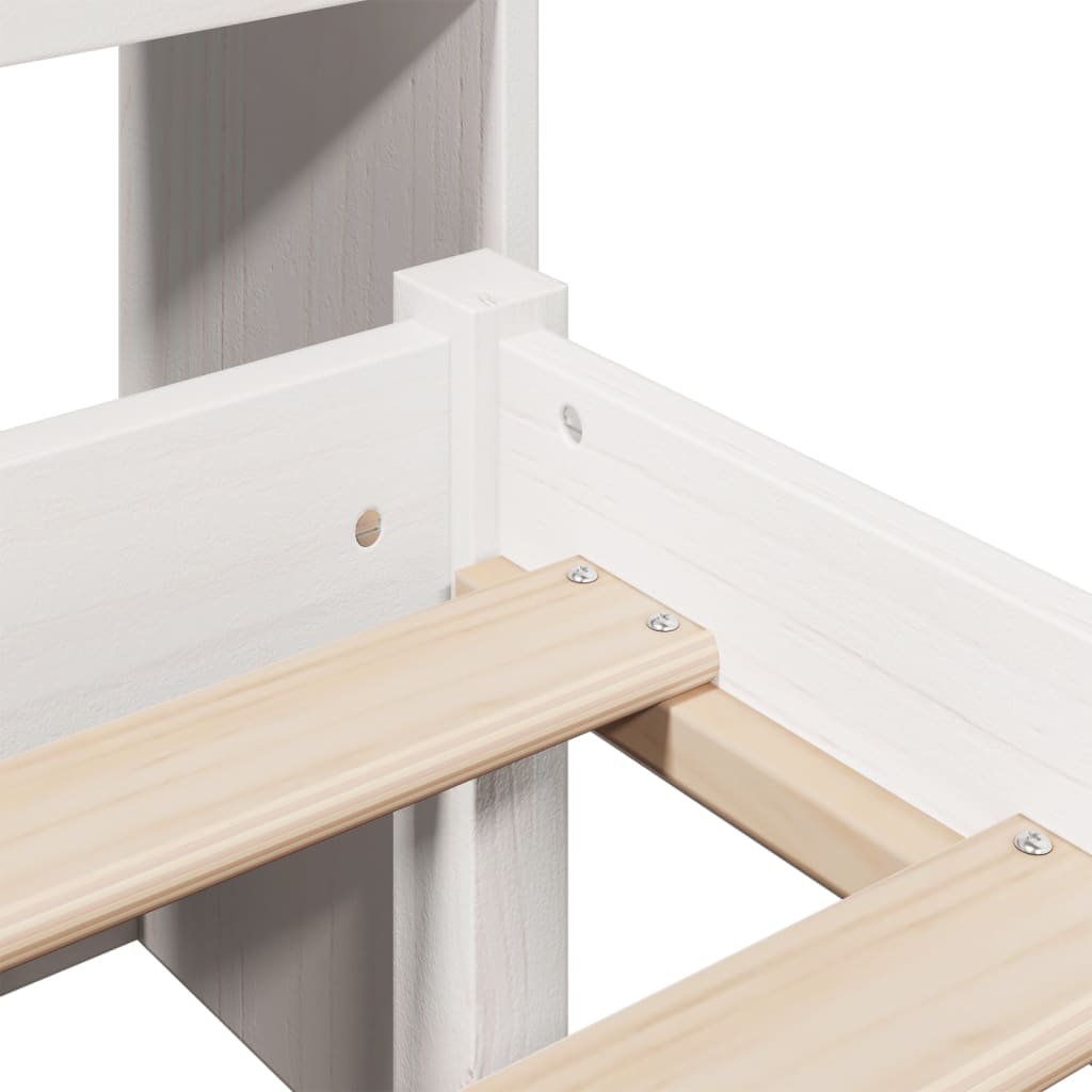 vidaXL Κρεβάτι Βιβλιοθήκη Χωρίς Στρώμα 140x190 εκ Μασίφ Ξύλο Πεύκου