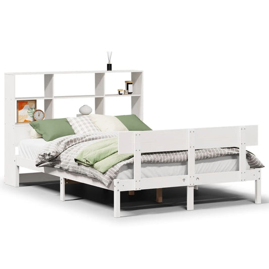 vidaXL Κρεβάτι Βιβλιοθήκη Χωρίς Στρώμα 160x200 εκ Μασίφ Ξύλο Πεύκου
