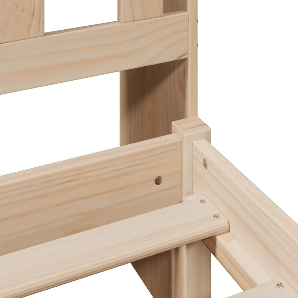 vidaXL Κρεβάτι Βιβλιοθήκη Χωρίς Στρώμα 180x200 εκ Μασίφ Ξύλο Πεύκου