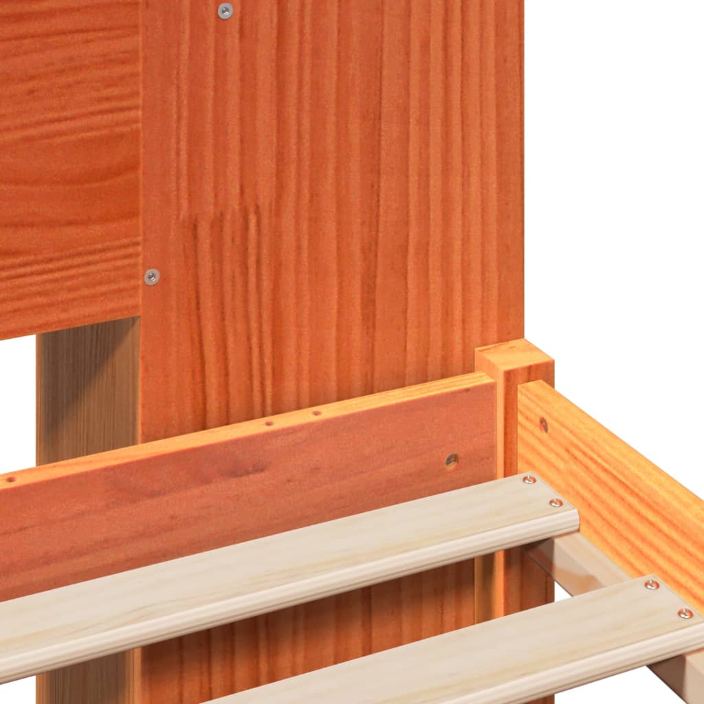 vidaXL Κρεβάτι Βιβλιοθήκη Χωρίς Στρώμα 150x200 εκ Μασίφ Ξύλο Πεύκου