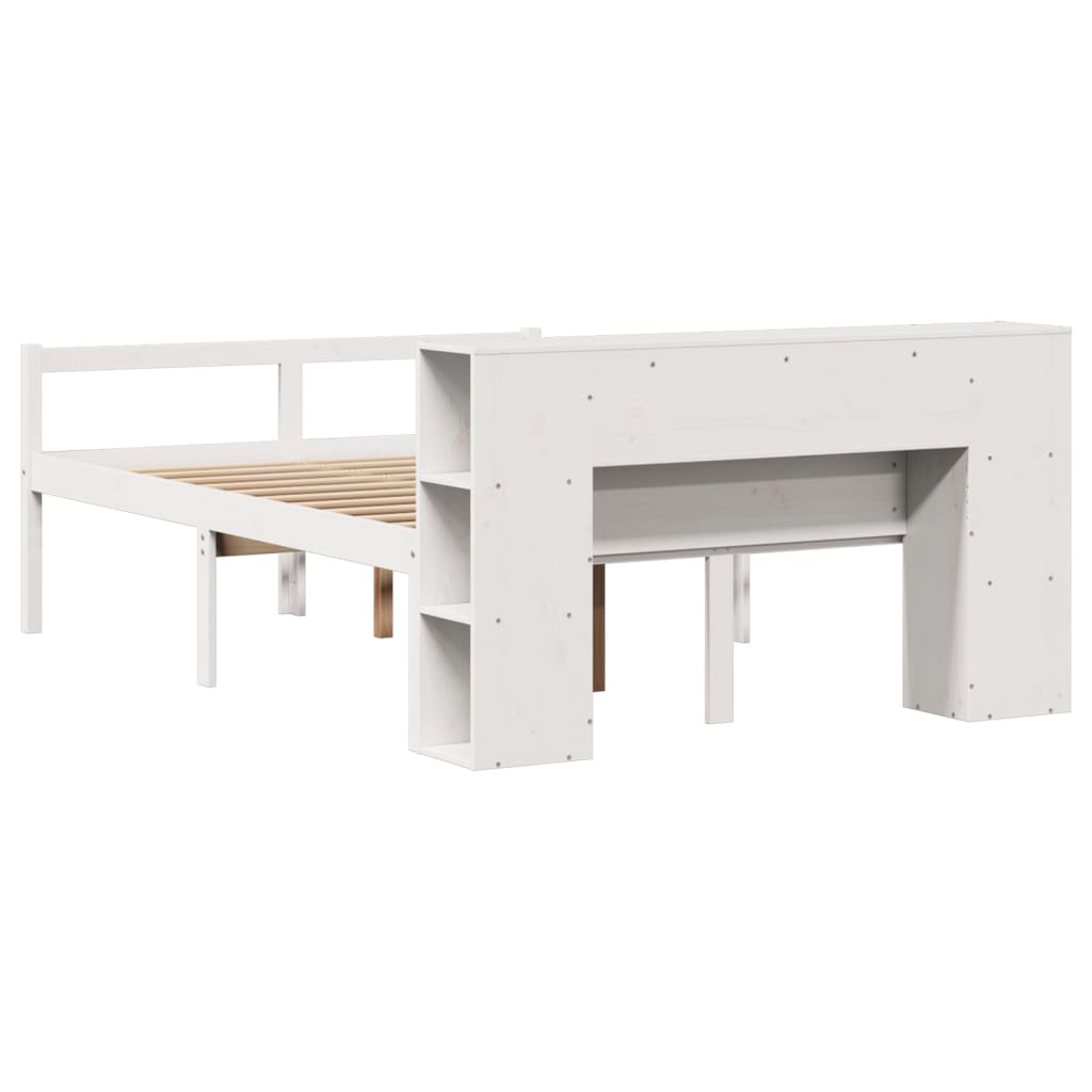 vidaXL Κρεβάτι Βιβλιοθήκη Χωρίς Στρώμα 150x200 εκ Μασίφ Ξύλο Πεύκου