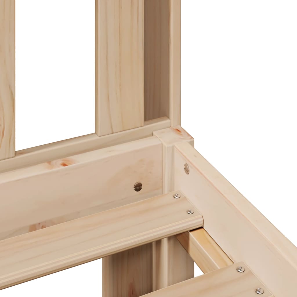 vidaXL Κρεβάτι Βιβλιοθήκη Χωρίς Στρώμα 90x190 εκ Μασίφ Ξύλο Πεύκου