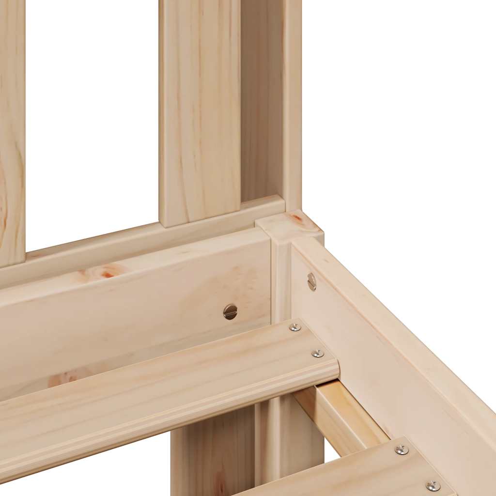 vidaXL Κρεβάτι Βιβλιοθήκη Χωρίς Στρώμα 140x190 εκ Μασίφ Ξύλο Πεύκου