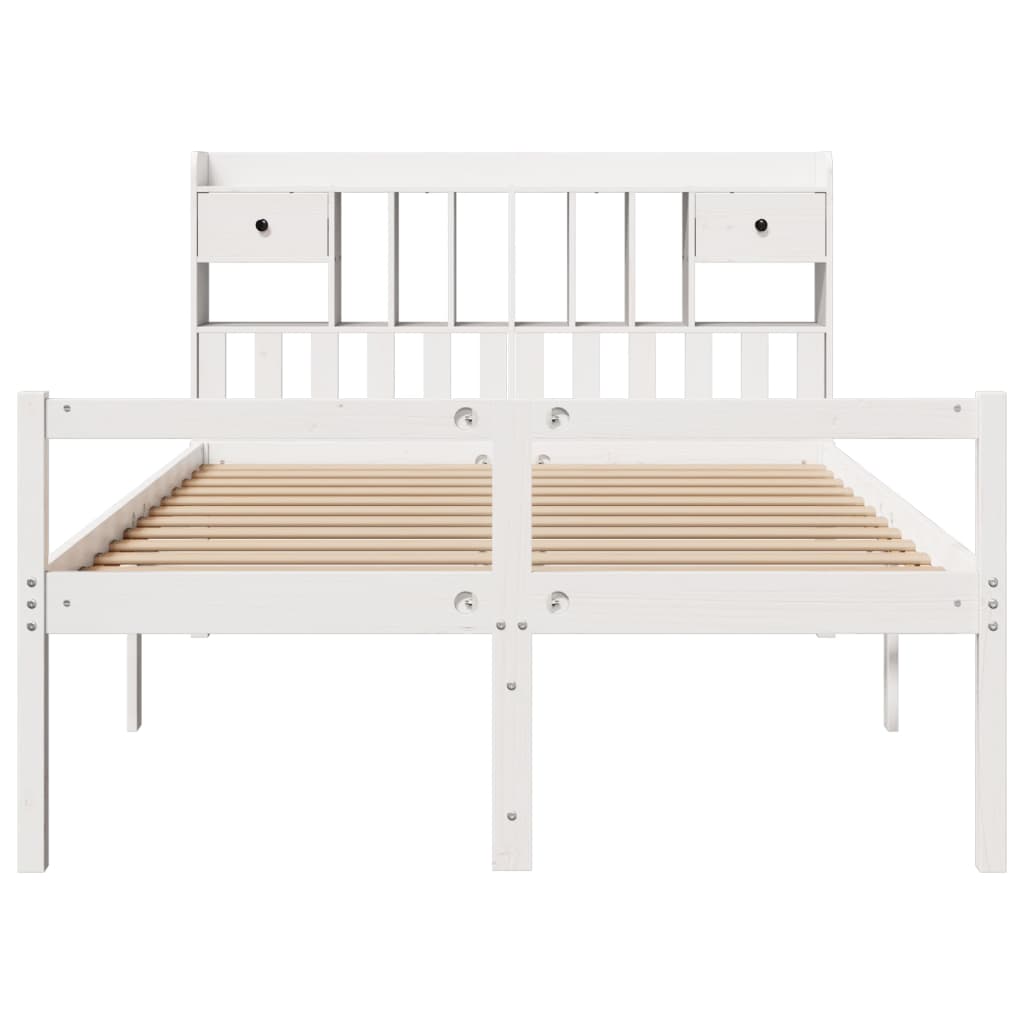 vidaXL Κρεβάτι Βιβλιοθήκη Χωρίς Στρώμα 140x190 εκ Μασίφ Ξύλο Πεύκου