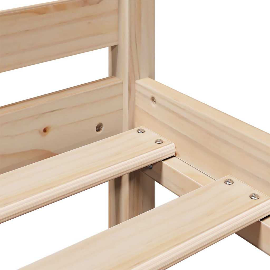 vidaXL Κρεβάτι Βιβλιοθήκη Χωρίς Στρώμα 100x200 εκ Μασίφ Ξύλο Πεύκου