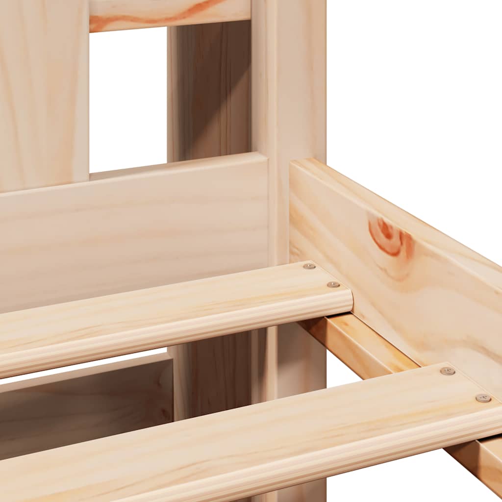 vidaXL Κρεβάτι Βιβλιοθήκη Χωρίς Στρώμα 135x190 εκ Μασίφ Ξύλο Πεύκου