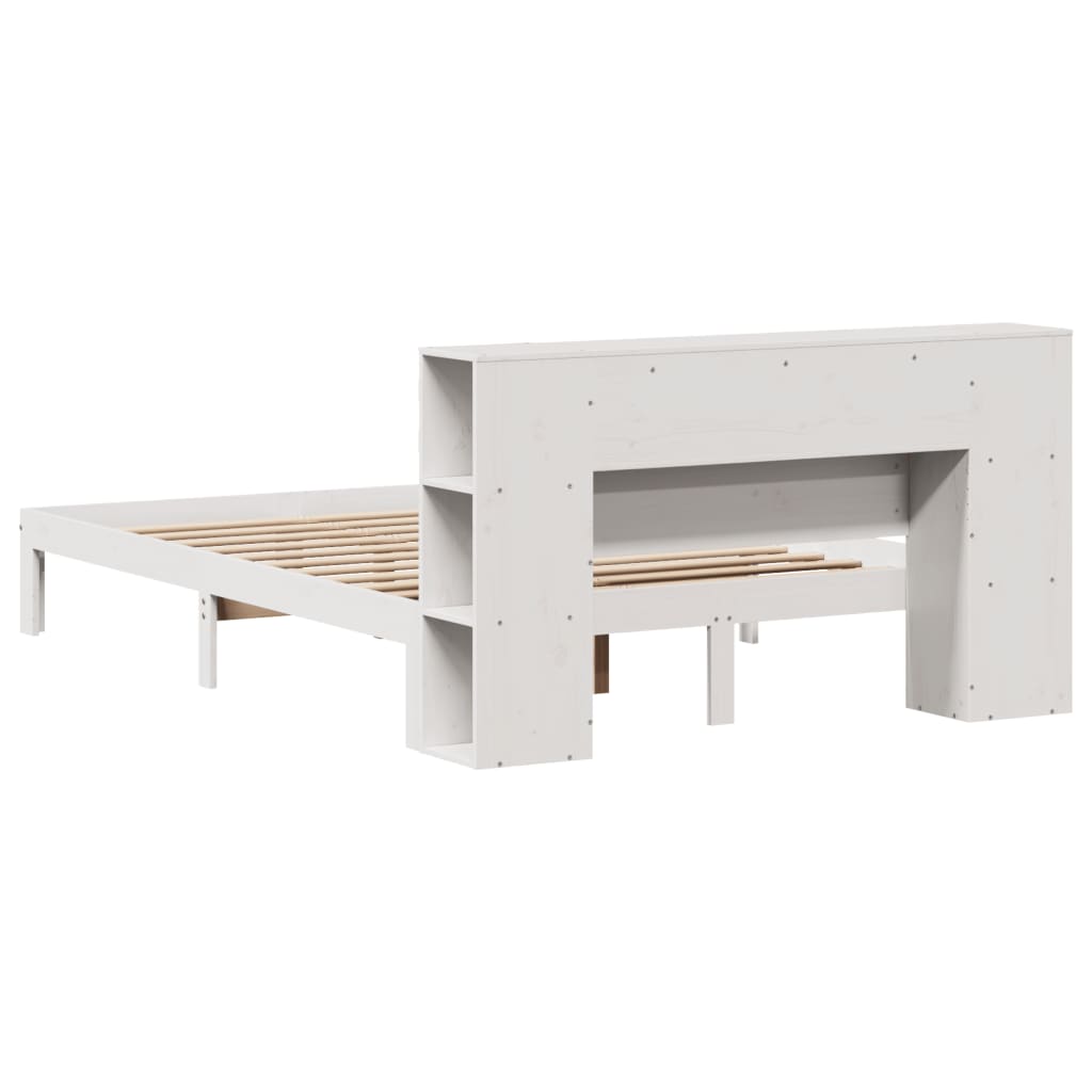 vidaXL Κρεβάτι Βιβλιοθήκη Χωρίς Στρώμα 150x200 εκ Μασίφ Ξύλο Πεύκου