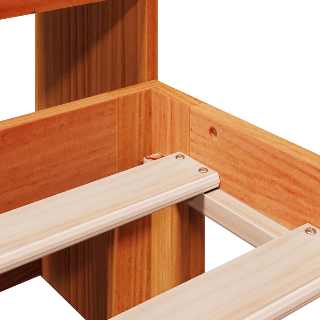 vidaXL Κρεβάτι Βιβλιοθήκη Χωρίς Στρώμα 140x190 εκ Μασίφ Ξύλο Πεύκου