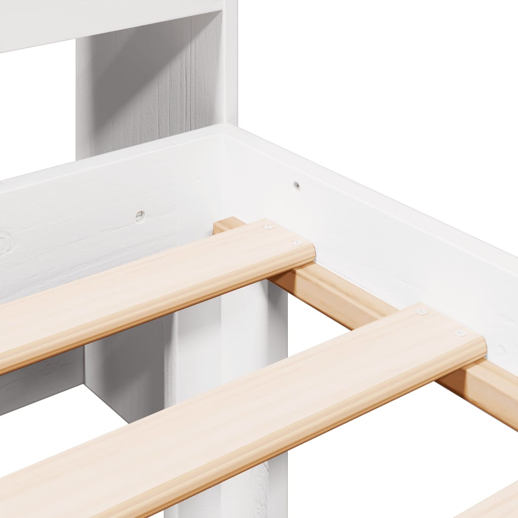 vidaXL Κρεβάτι Βιβλιοθήκη Χωρίς Στρώμα 90x190 εκ Μασίφ Ξύλο Πεύκου