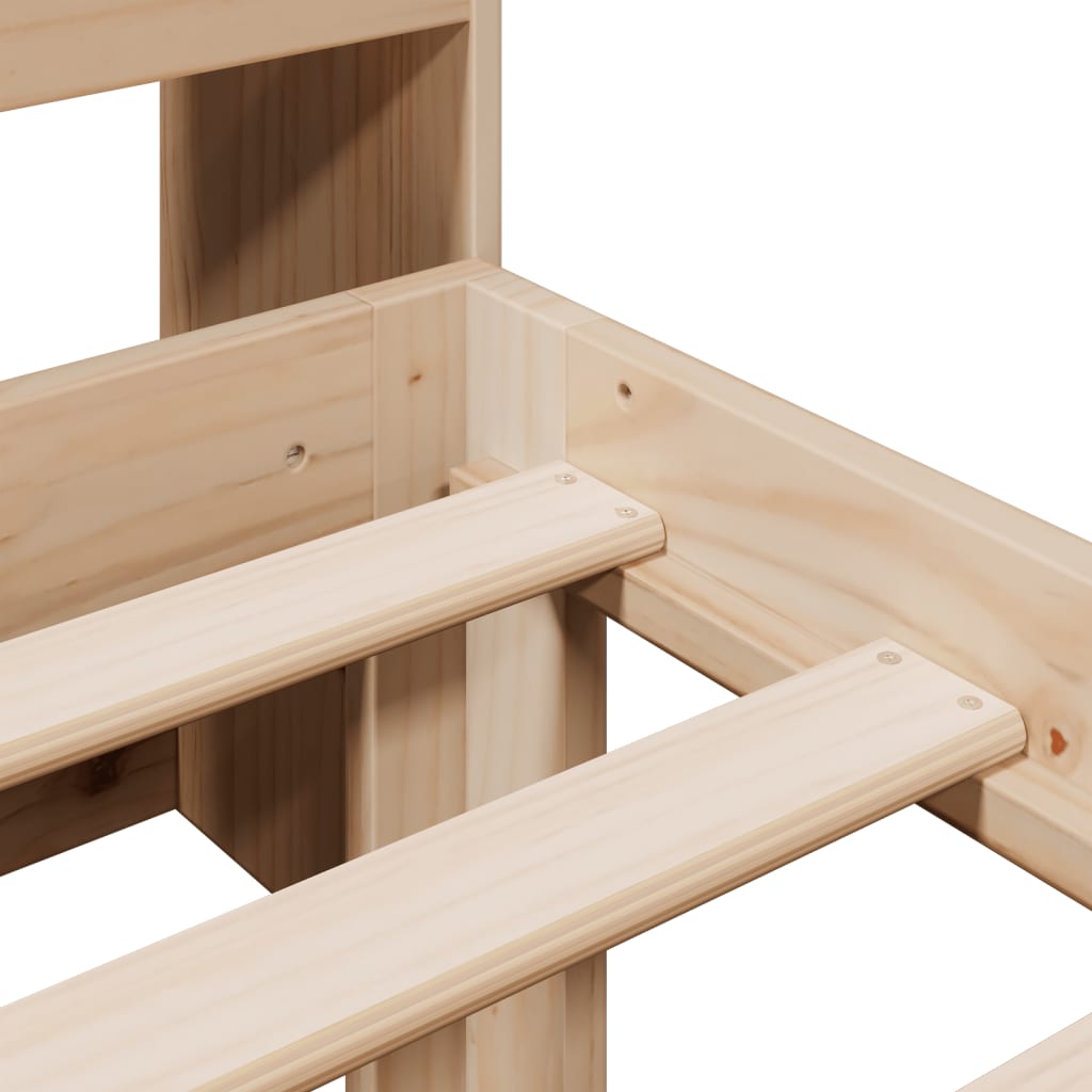 vidaXL Κρεβάτι Βιβλιοθήκη Χωρίς Στρώμα 100x200 εκ Μασίφ Ξύλο Πεύκου