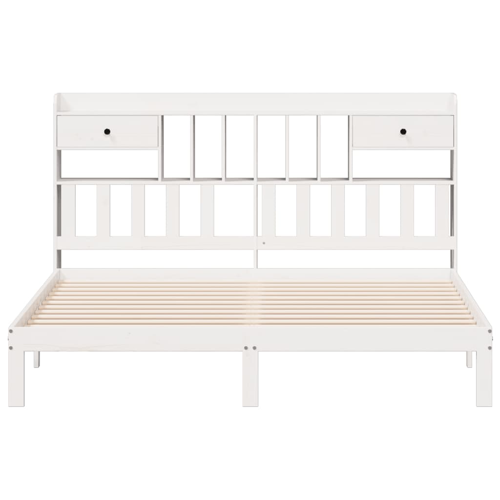 vidaXL Κρεβάτι Βιβλιοθήκη Χωρίς Στρώμα 180x200 εκ Μασίφ Ξύλο Πεύκου