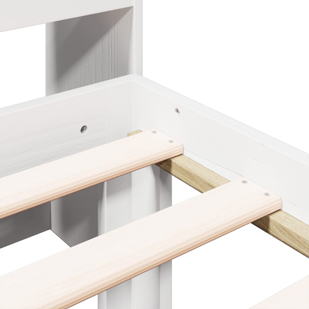 vidaXL Κρεβάτι Βιβλιοθήκη Χωρίς Στρώμα 90x200 εκ Μασίφ Ξύλο Πεύκου