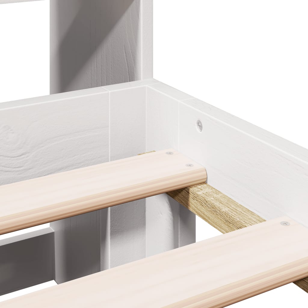 vidaXL Κρεβάτι Βιβλιοθήκη Χωρίς Στρώμα 140x200 εκ Μασίφ Ξύλο Πεύκο