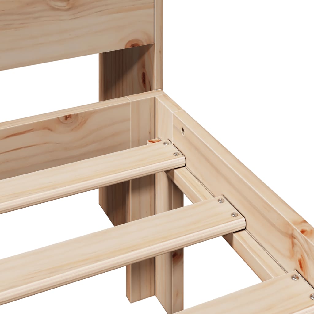 vidaXL Κρεβάτι Βιβλιοθήκη Χωρίς Στρώμα 75x190 εκ Μασίφ Ξύλο Πεύκο