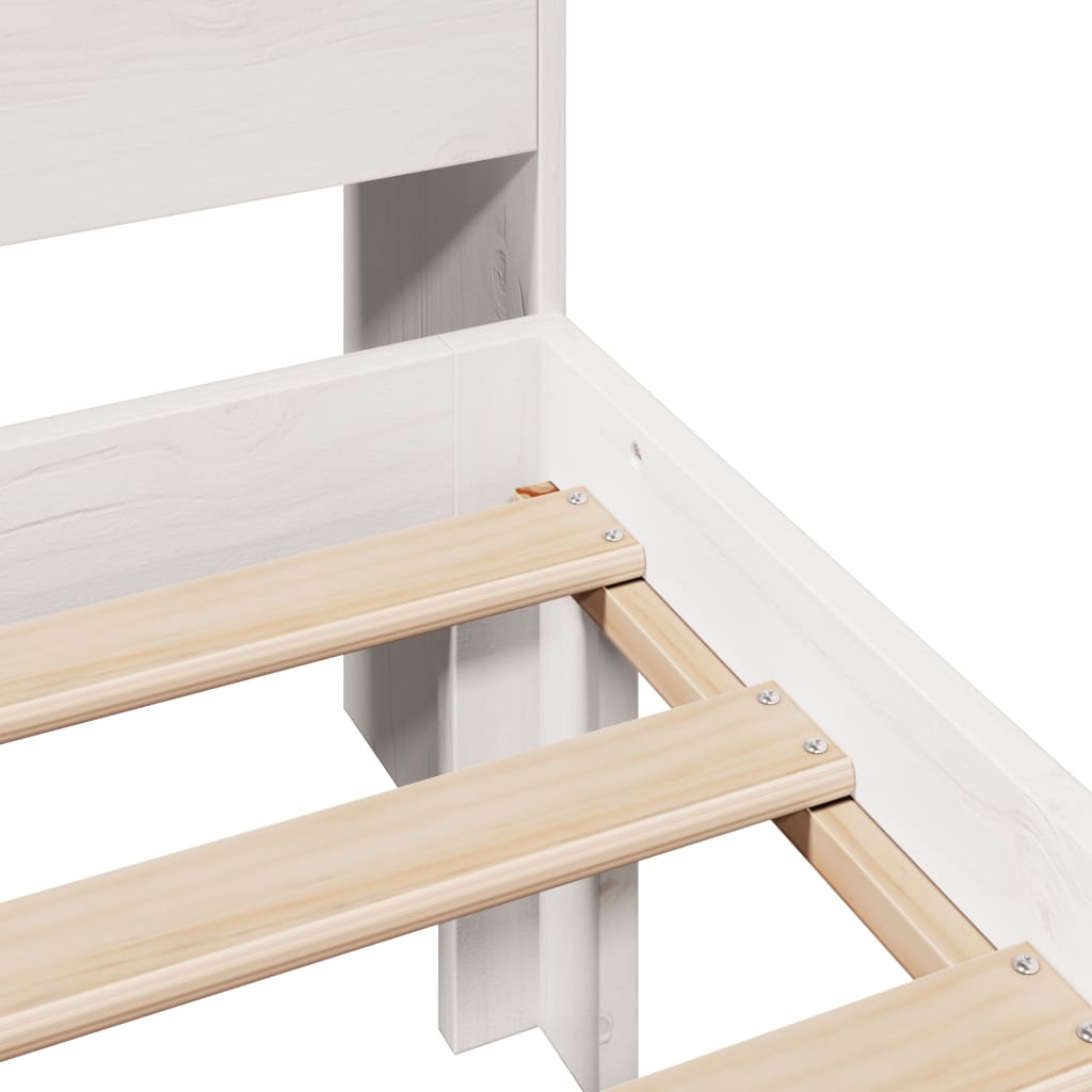 vidaXL Κρεβάτι Βιβλιοθήκη Χωρίς Στρώμα Λευκό 75x190 εκ Μασίφ Πεύκο