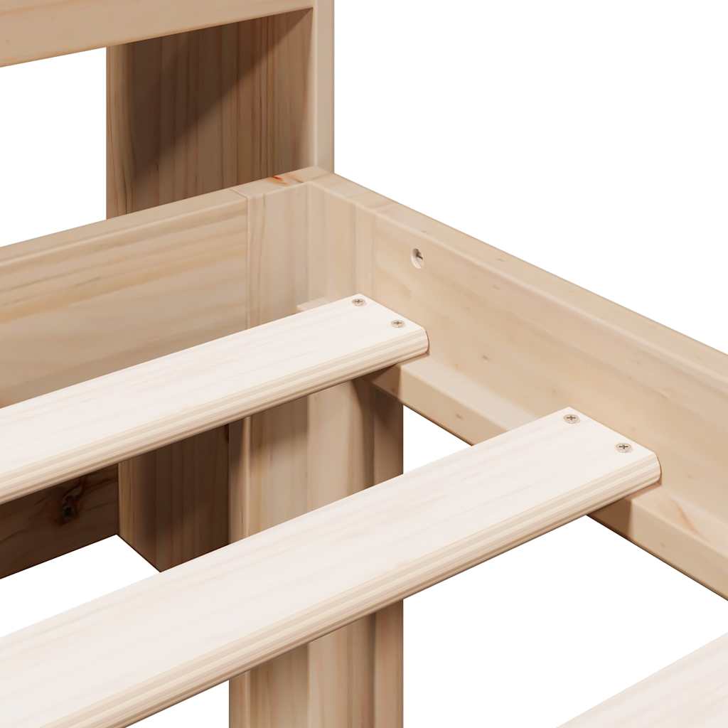 vidaXL Κρεβάτι Βιβλιοθήκη Χωρίς Στρώμα 90x190 εκ Μασίφ Ξύλο Πεύκου