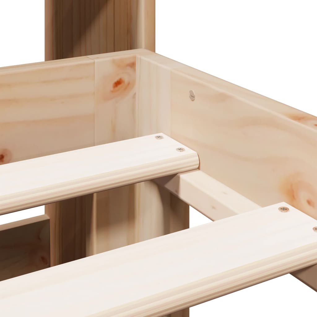 vidaXL Κρεβάτι Βιβλιοθήκη Χωρίς Στρώμα 135x190 εκ Μασίφ Ξύλο Πεύκου