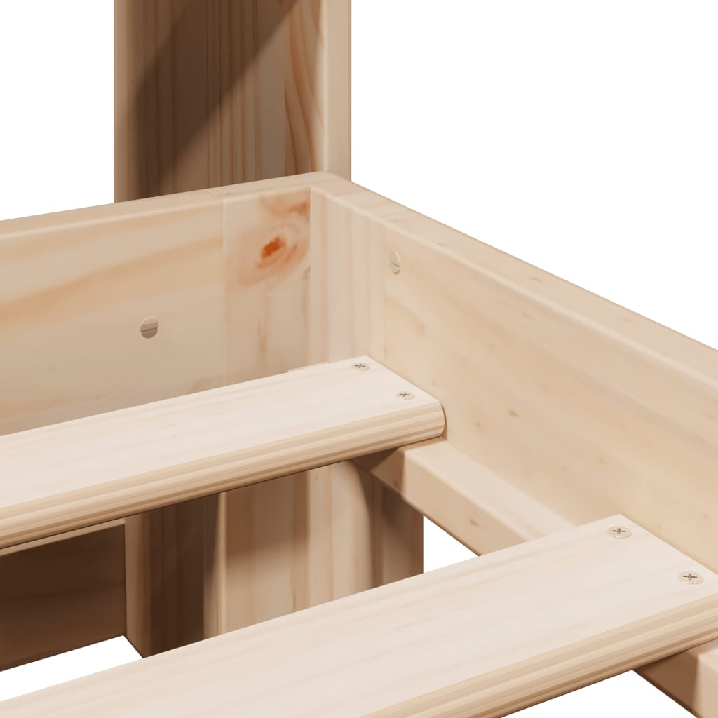 vidaXL Κρεβάτι Βιβλιοθήκη Χωρίς Στρώμα 140x200 εκ Μασίφ Ξύλο Πεύκο