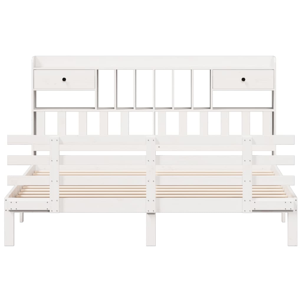 vidaXL Κρεβάτι Βιβλιοθήκη Χωρίς Στρώμα 180x200 εκ Μασίφ Ξύλο Πεύκου