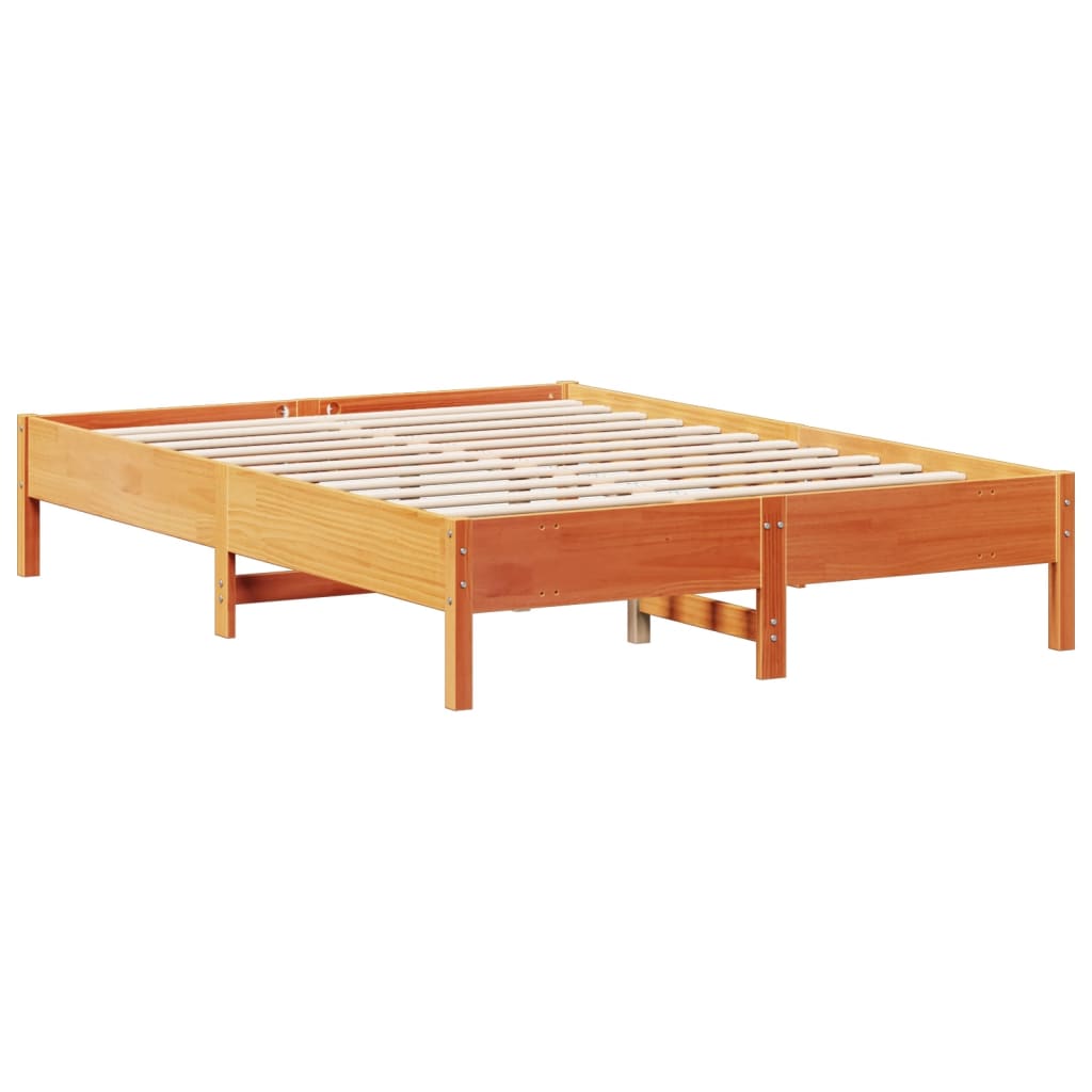 vidaXL Κρεβάτι Βιβλιοθήκη Χωρίς Στρώμα 150x200 εκ Μασίφ Ξύλο Πεύκου
