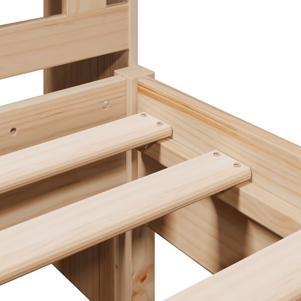 vidaXL Κρεβάτι Βιβλιοθήκη Χωρίς Στρώμα 75x190 εκ Μασίφ Ξύλο Πεύκο