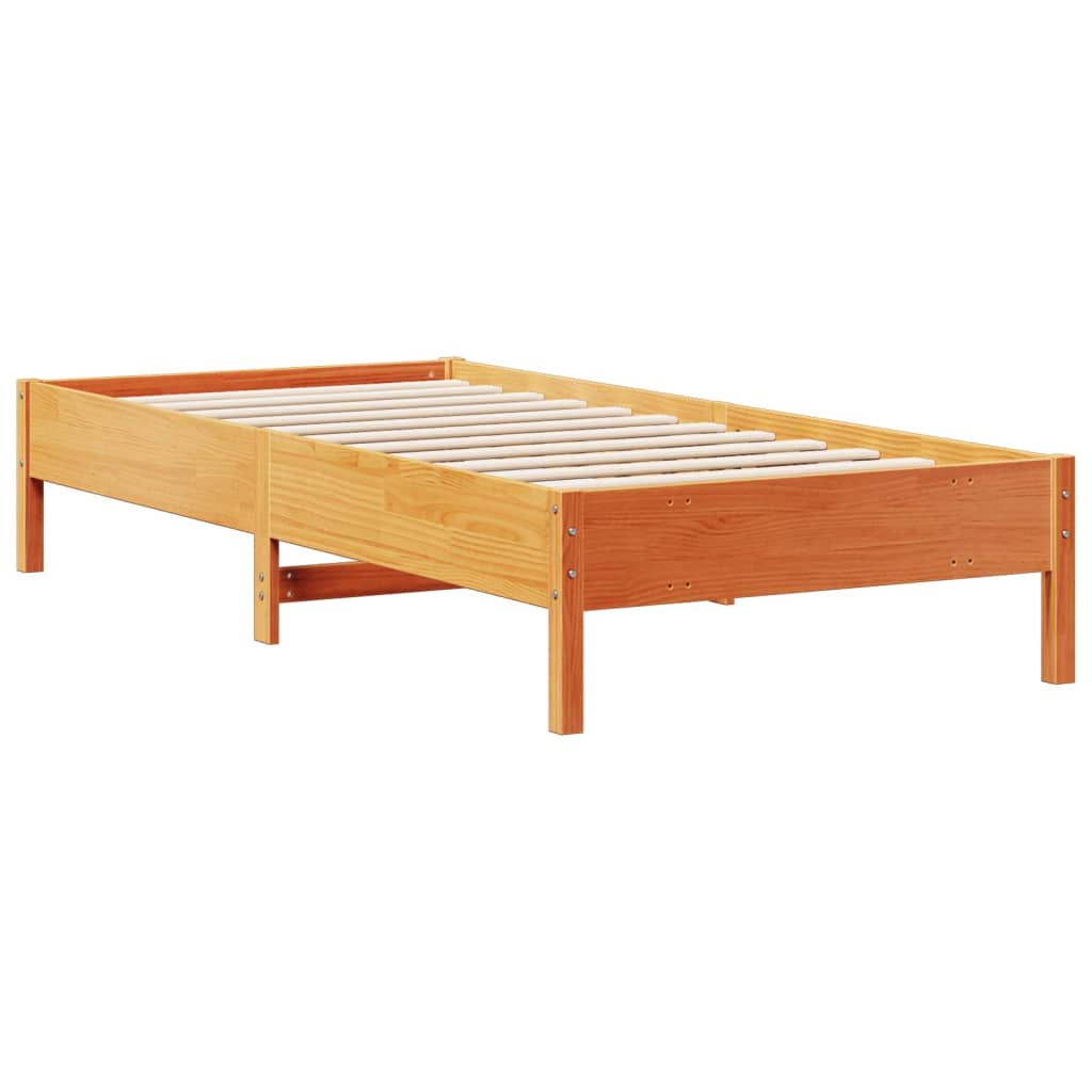 vidaXL Κρεβάτι Βιβλιοθήκη Χωρίς Στρώμα 75x190 εκ Μασίφ Ξύλο Πεύκου