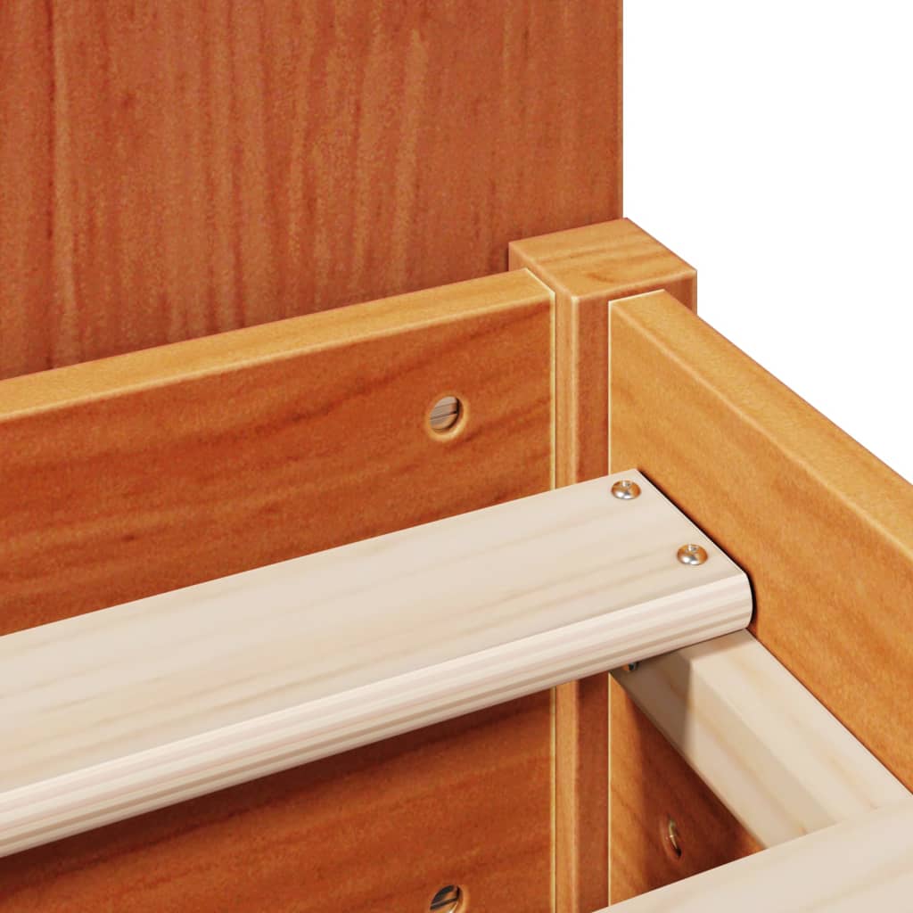 vidaXL Κρεβάτι Βιβλιοθήκη Χωρίς Στρώμα 140x200 εκ Μασίφ Ξύλο Πεύκου