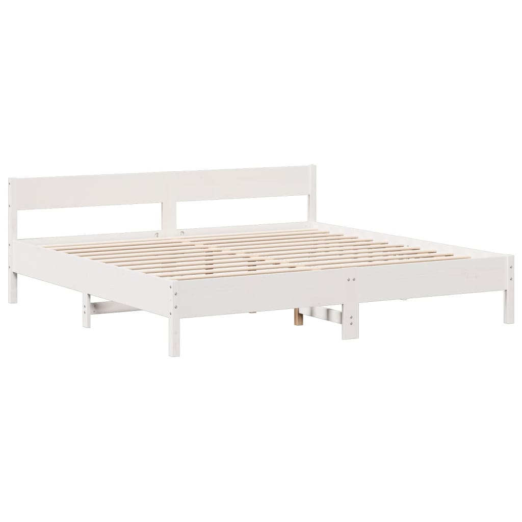 vidaXL Κρεβάτι Βιβλιοθήκη Χωρίς Στρώμα 180x200 εκ Μασίφ Ξύλο Πεύκου