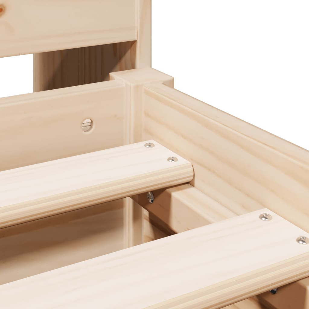 vidaXL Κρεβάτι Βιβλιοθήκη Χωρίς Στρώμα 140x200 εκ Μασίφ Ξύλο Πεύκο