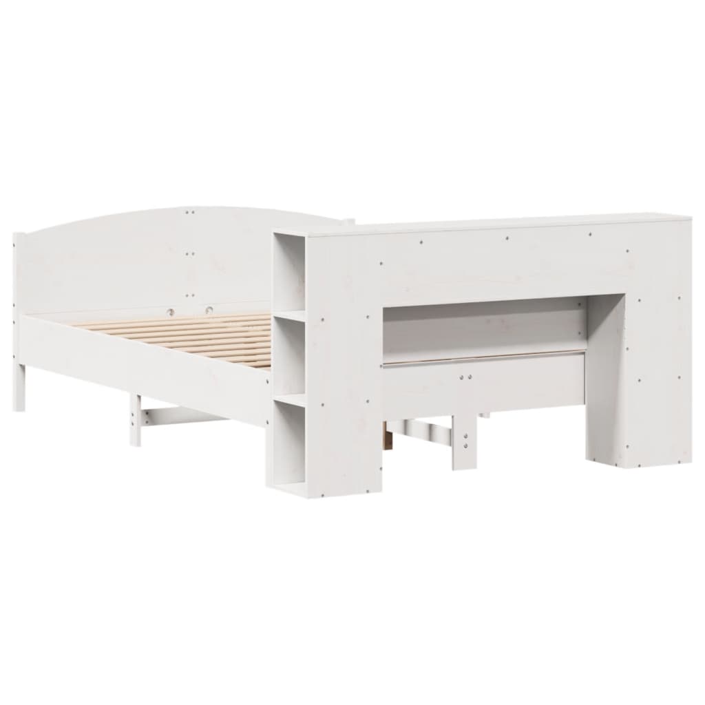 vidaXL Κρεβάτι Βιβλιοθήκη Χωρίς Στρώμα 160x200 εκ Μασίφ Ξύλο Πεύκου