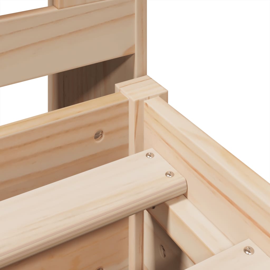 vidaXL Κρεβάτι Βιβλιοθήκη Χωρίς Στρώμα 180x200 εκ Μασίφ Ξύλο Πεύκου