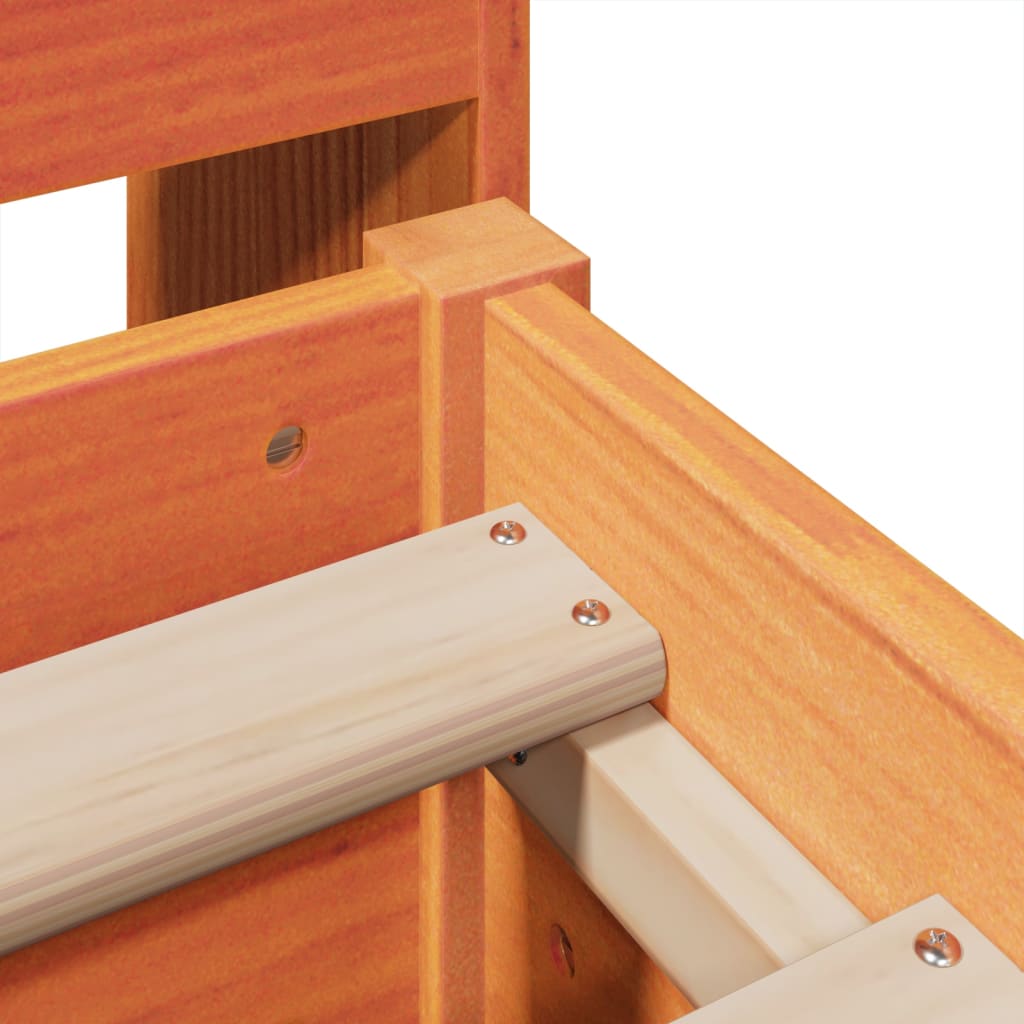 vidaXL Κρεβάτι Βιβλιοθήκη Χωρίς Στρώμα 160x200 εκ Μασίφ Ξύλο Πεύκου