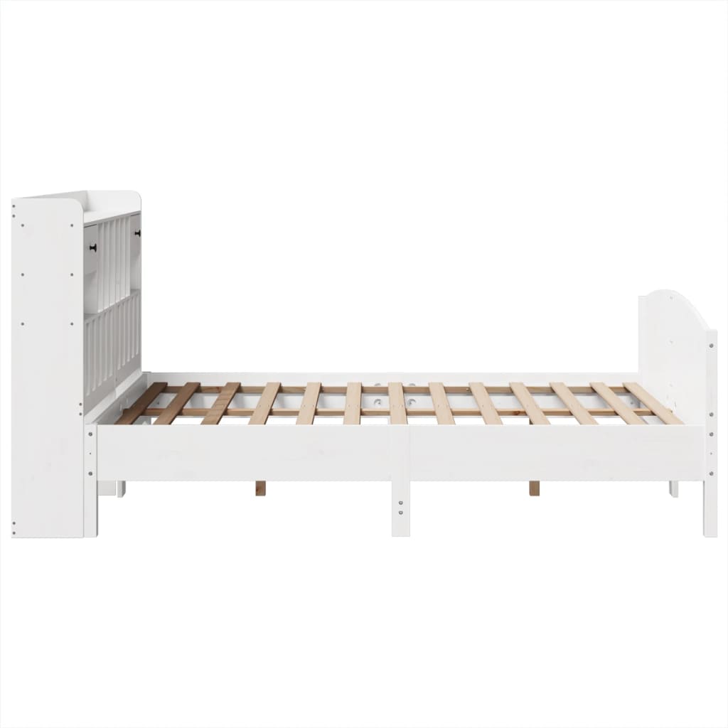 vidaXL Κρεβάτι Βιβλιοθήκη Χωρίς Στρώμα 150x200 εκ Μασίφ Ξύλο Πεύκου