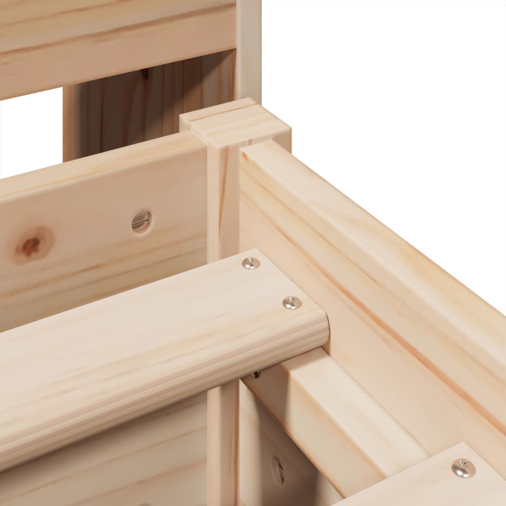 vidaXL Κρεβάτι Βιβλιοθήκη Χωρίς Στρώμα 140x200 εκ Μασίφ Ξύλο Πεύκο